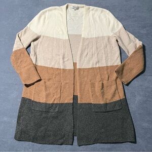 Madewell Sz XXS Colorblock Oversized Alpaca Wool Pockets Open Front Casual Chic